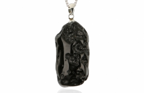 Silver Pendant Natural Tektite - more sizes
