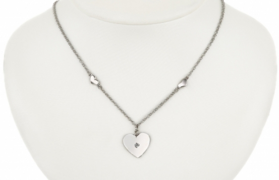 Silver Necklace 3 Hearts