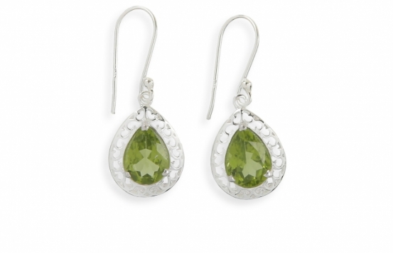 Srebrni uhani KATRIN - peridot, granat, iolit, ametist, oniks