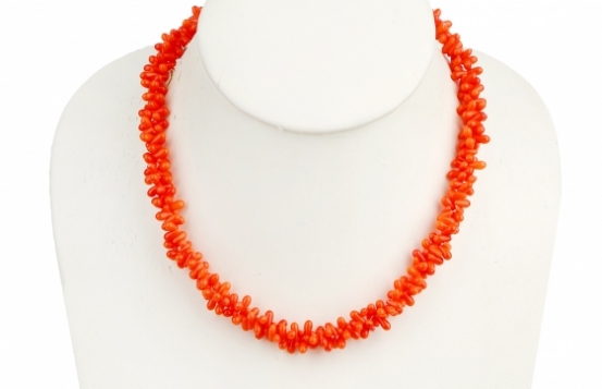 Ogrlica iz koral KAJA - rdeča in oranžna