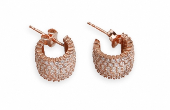 Srebrni uhani SIRENA 9 mm - Roza srebro