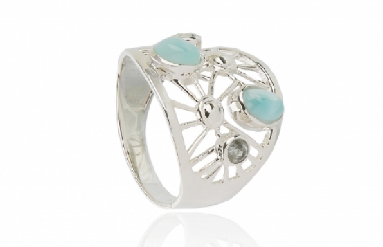 Prstan Larimar Art Deco