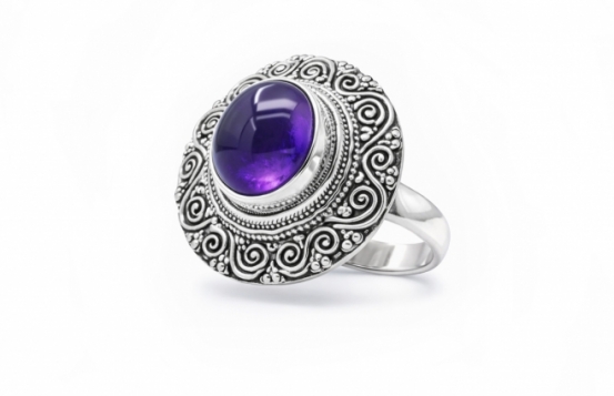 Srebrn prstan ARIANA Ametist
