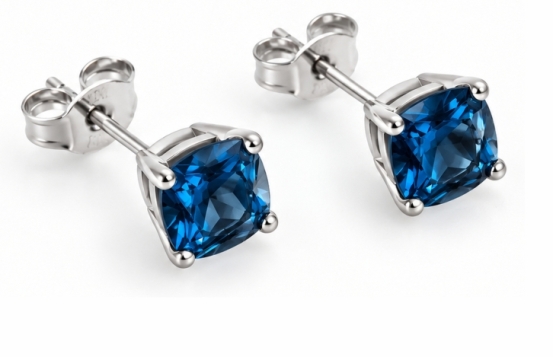 Srebrni uhani London Blue Topaz – Nokturno