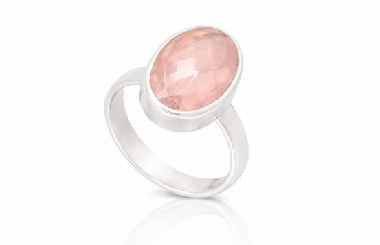 Silver Ring Pink Morganite