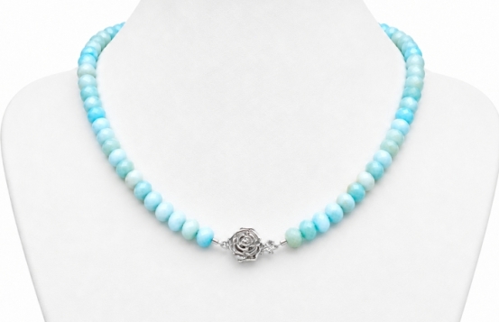 Larimar Necklace & Bracelet 6 - 12 mm - Rose Clasp