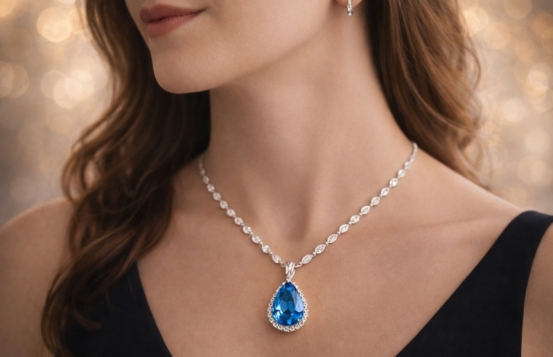 Modri topaz ogrlica Amelisse