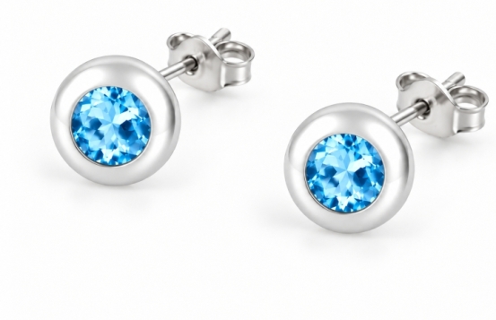 Srebrni uhani Modri Topaz – Neptun