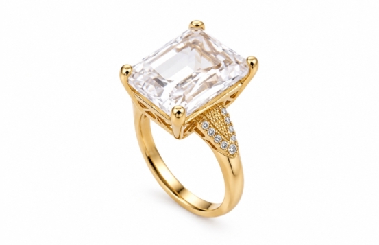 Rock Crystal Gold Vermeil Ring