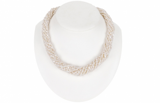 Pearl Necklace Natural Pearls 3 x 4 mm