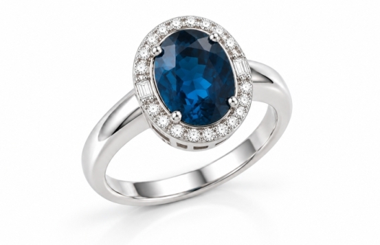 Srebrn prstan London Blue Topaz Blue Étoile