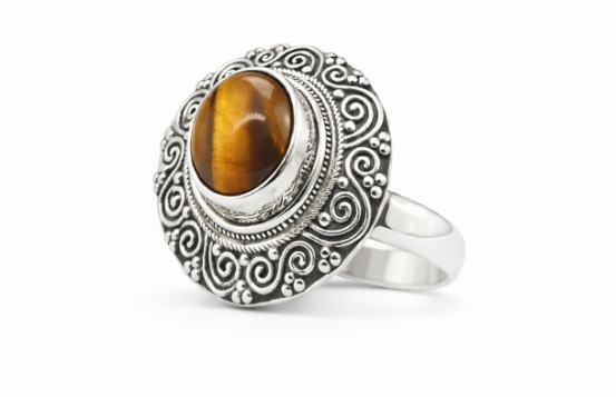 Silver Ring ARIANA Tiger Eye 