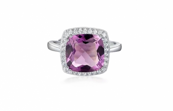 Silver Ring Amethyst Love Beam Metropolis