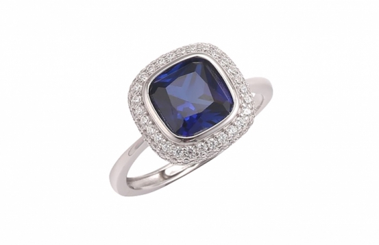 Silver Ring Blue Sapphire LB Metropolis