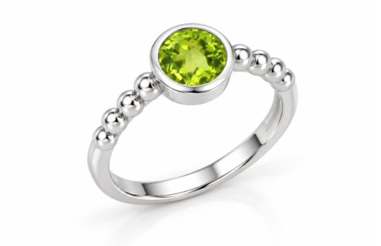 Srebrn prstan Peridot GEA