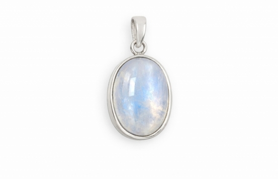 Silver Pendant Rainbow Moonstone Bella