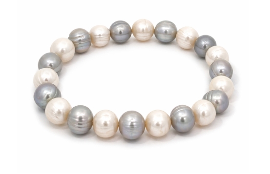 Biserna zapestnica AURELIA Srebrni dotik