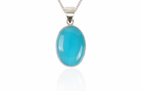 Silver Pendant Turquoise Blue Bird 24 x 32 mm