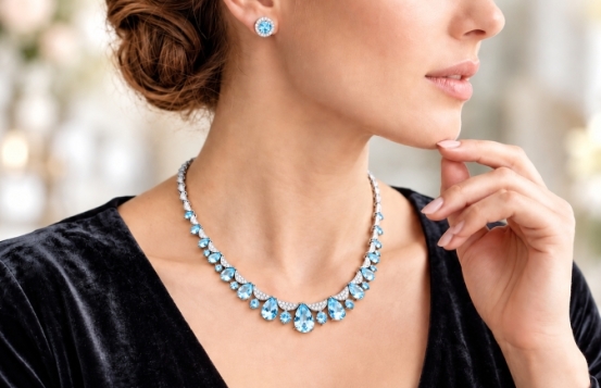 Ogrlica Modra mesečina – Sky Blue topaz