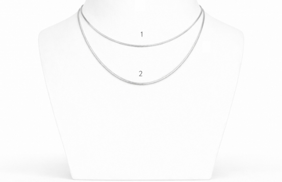 Silver Chain MINI SNAKE 50 cm