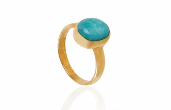 Srebrn prstan Turkiz Blue Bird 9 x 11 mm