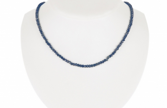 Modri safir ogrlica Luminus 3.2 mm – zlata in srebrna