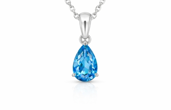 Srebrn obesek Lumière Duo – Modri topaz & Peridot