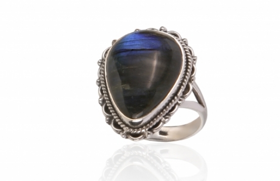 Ring Aurora Vintage – labradorite Teardrop 