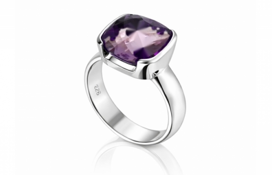 Amethyst Silver Ring VENERA 9 in 10 mm