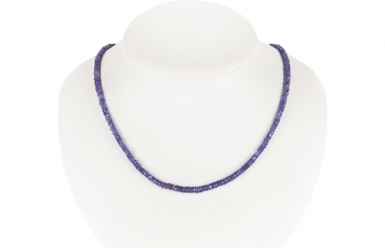 Tanzanit ogrlica Luminus 3.5 mm – srebrna in zlata