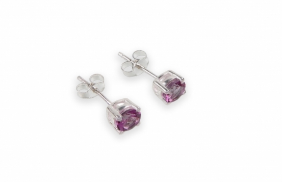 Silver Earrings Pink topaz 