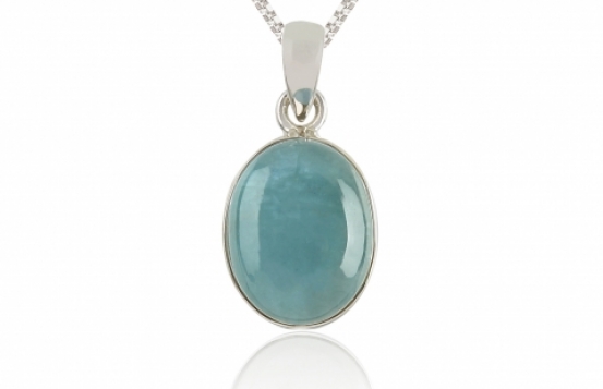 Silver Pendant Aquamarine 14 x 20 mm