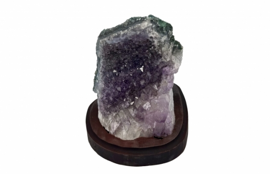 Ametist kristal na lesenem podstavku