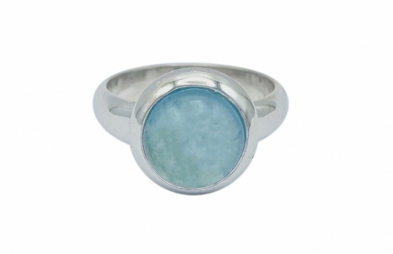 Silver Ring Aquamarine Ocean