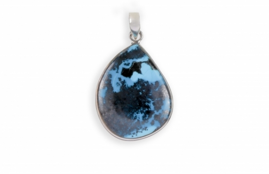 Silver Pendant Azurite Blue Dream