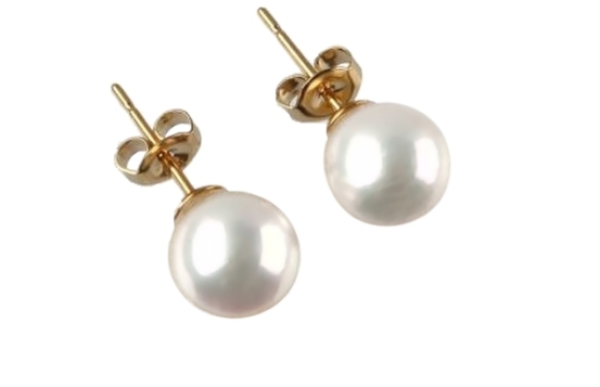 Gold Pearl Earrings AKOYA 9 & 9,5 mm