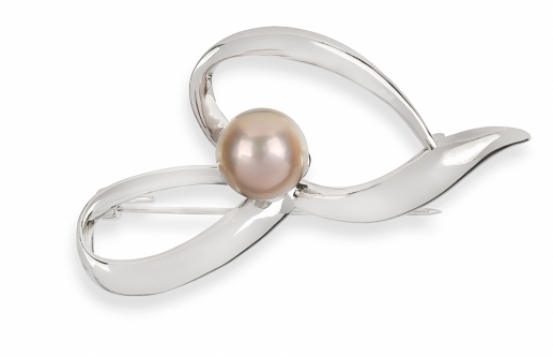 Silver Pearl Brooch & Pendant Bow