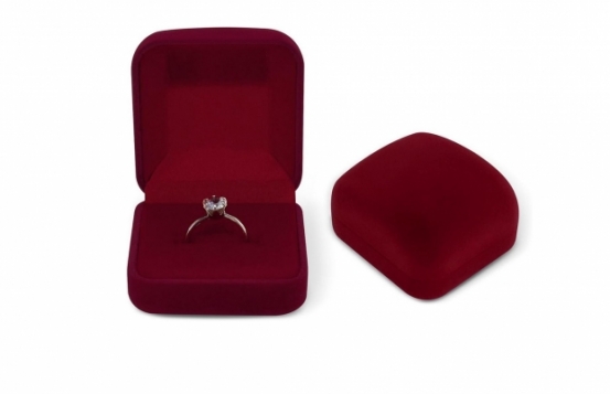 Darilna embalaža za prstane - bordo