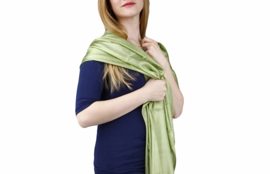 Silk Scarf Cocoon- Pistachio Green