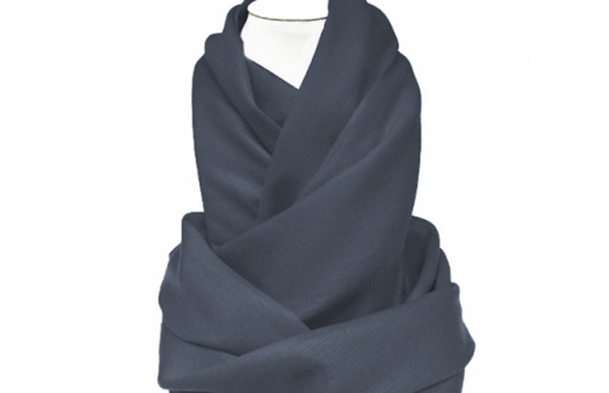 PURE Cashmere Scarf Blue Gray