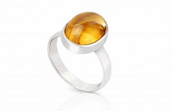 Citrine Helios Silver Ring