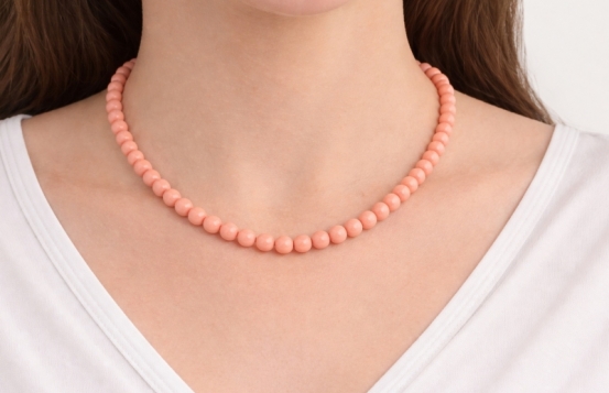 Ogrlica Roza korala 8 mm