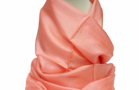 Silk Scarf Cocoon - Coral Pink
