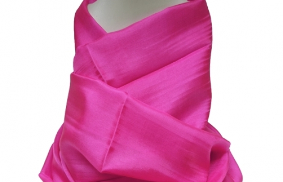 Šal COCOON 100 % svila  - roza fuksija