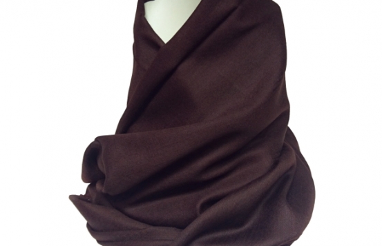 Šal PURE CASHMERE - temno rjav