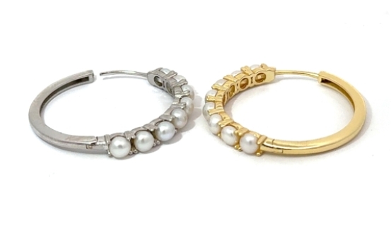 AURELIA Hoop Silver Pearl Earrings