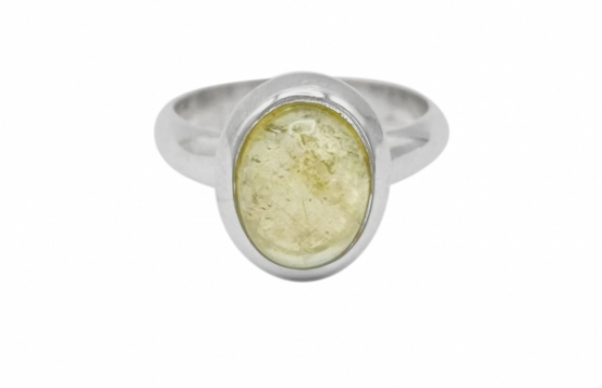 Silver Ring Heliodor Aquamarine