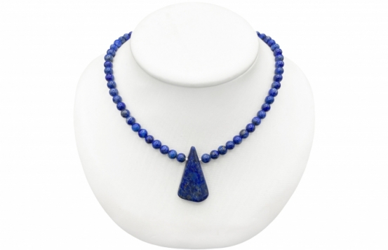 Ogrlica lapis lazuli 6 mm z obeskom