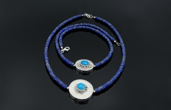 Lapis lazuli ogrlica z obesekom ORIENT turkiz