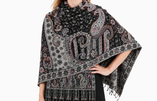 Cashmere Scarf JAMAWAR - Black